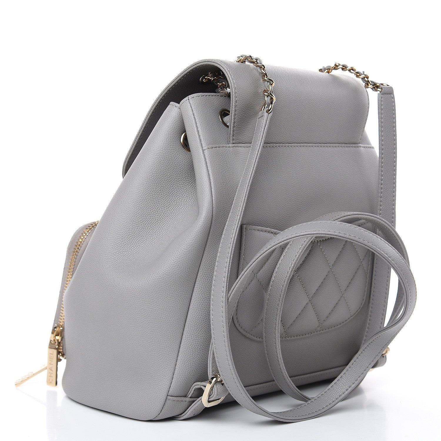 Chanel Caviar Quilted Business Affinity Backpack Grey 3 of 9