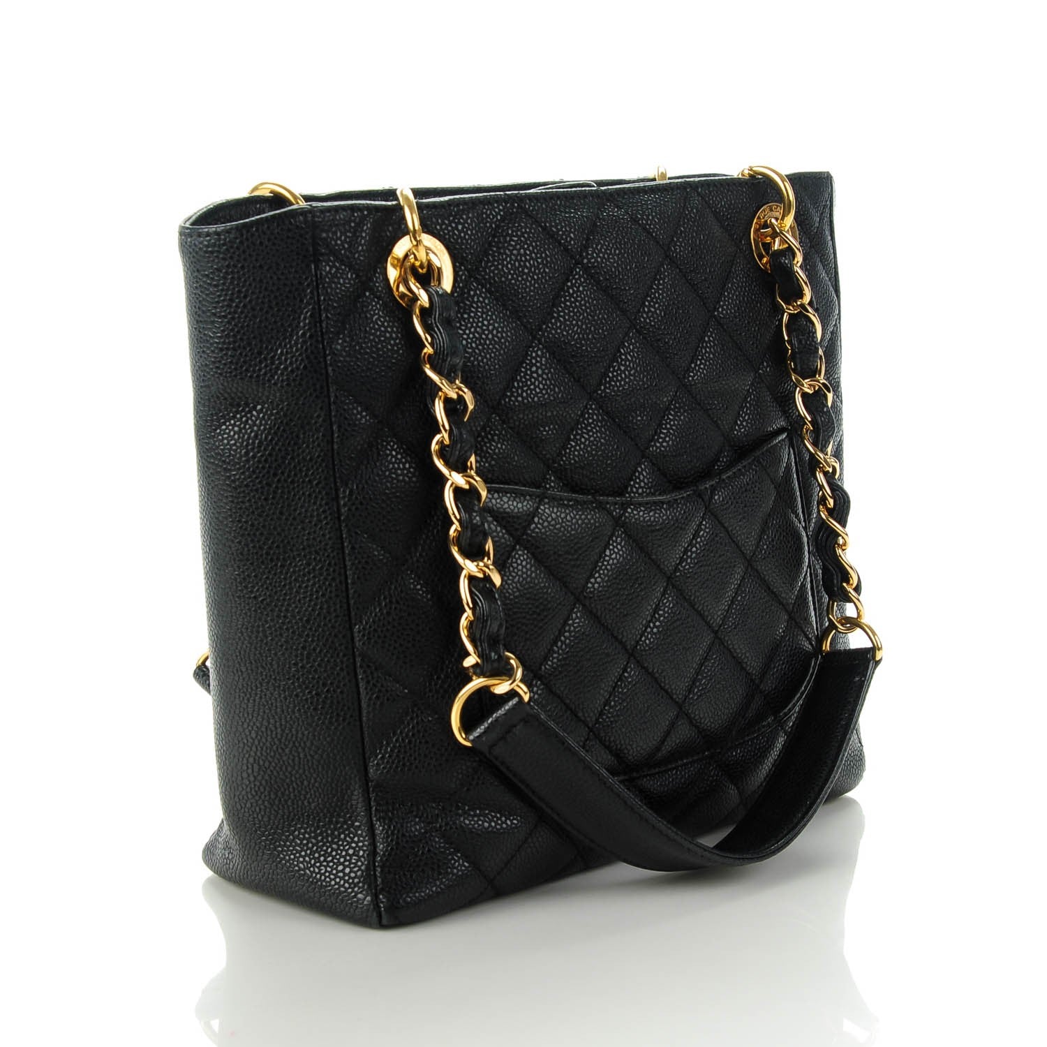 Chanel Caviar Quilted Petit Shopping Tote PST Black 3 of 7