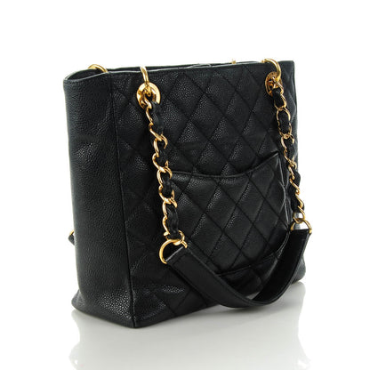 Chanel Caviar Quilted Petit Shopping Tote PST Black 3 of 7