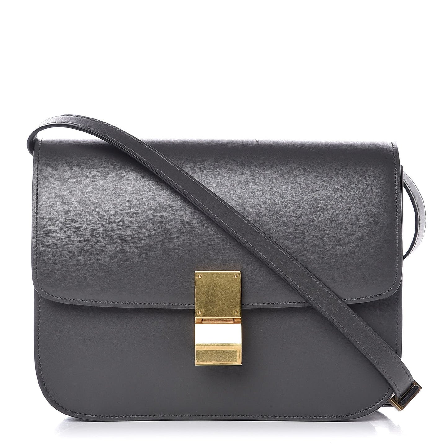 Box Calfskin Medium Classic Box Flap Bag Anthracite
