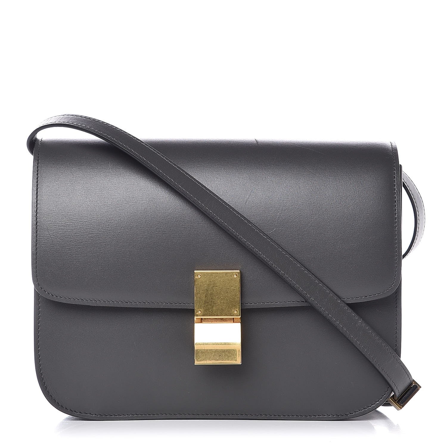 Celine Box Calfskin Medium Classic Box Flap Bag Anthracite 1 of 8