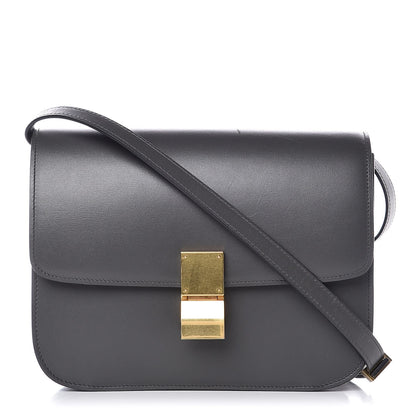 Celine Box Calfskin Medium Classic Box Flap Bag Anthracite 1 of 8