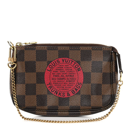 Louis Vuitton Damier Ebene Complice Trunks and Bags Mini Pochette Accessories Red 1 of 7