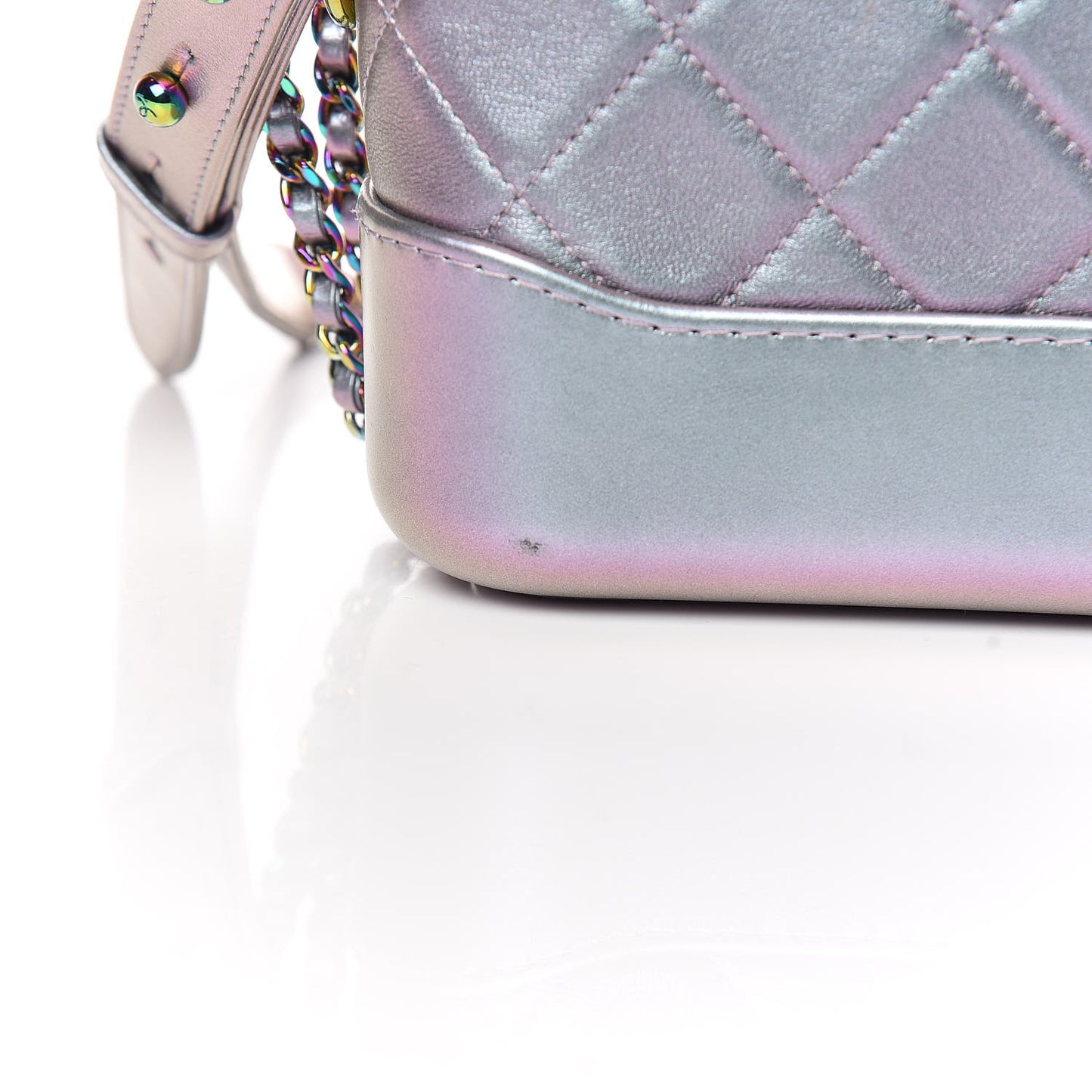 Iridescent Lambskin Calfskin Quilted Small Gabrielle Hobo Light Purple