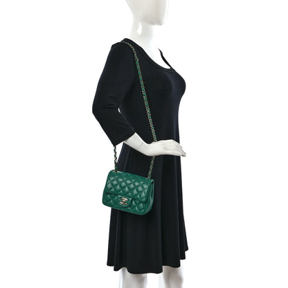 Chanel Lambskin Quilted Mini Square Flap Green 2 of 11
