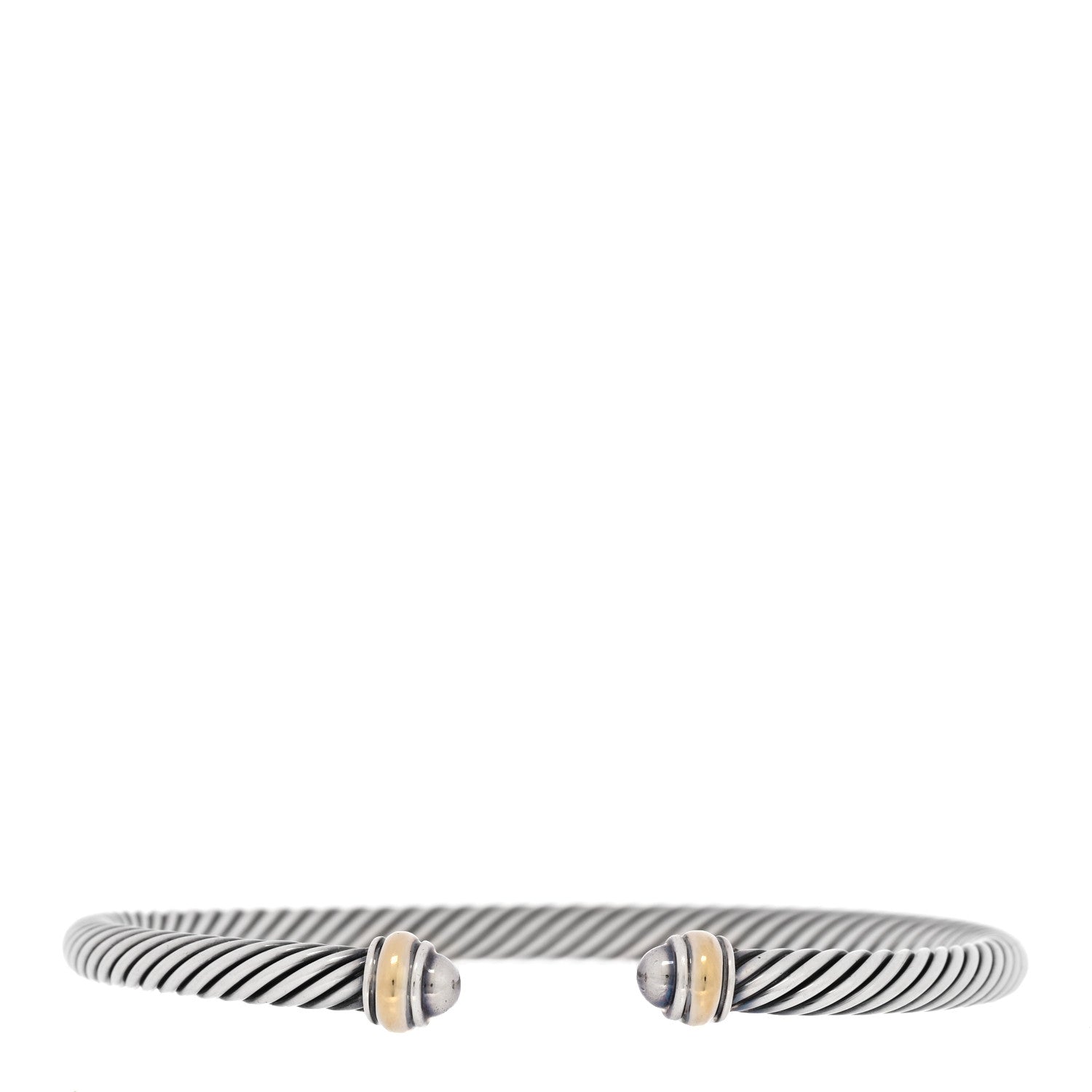 David Yurman DAVID YURMAN Sterling Silver 18K Yellow Gold 4mm Cable Classics Bracelet 1 of 4