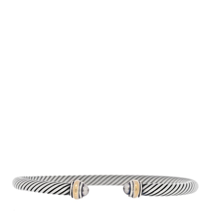 David Yurman DAVID YURMAN Sterling Silver 18K Yellow Gold 4mm Cable Classics Bracelet 1 of 4