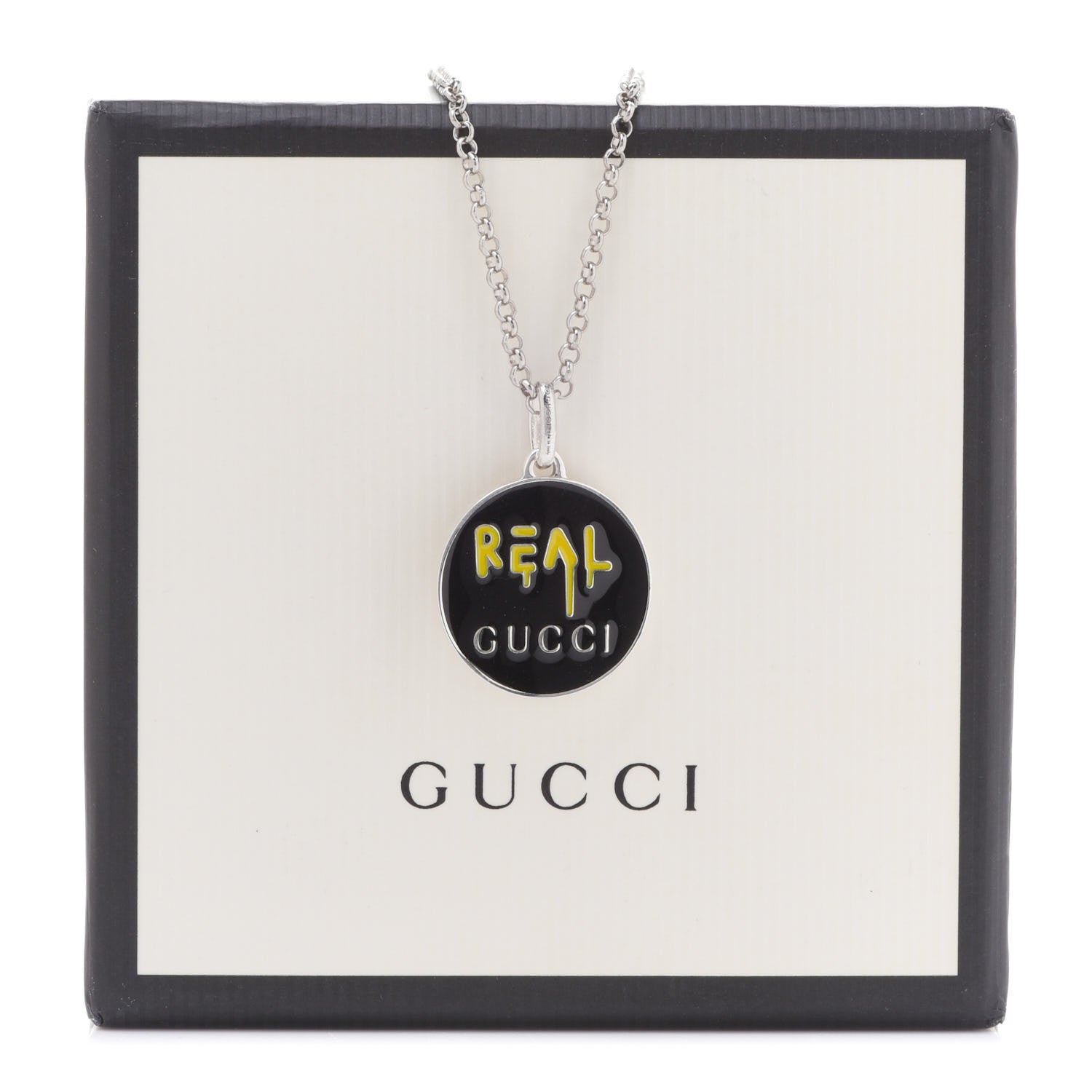 Gucci Sterling Silver Enamel Ghost Real Pendant Necklace 11 of 11