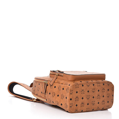 MCM Visetos Mens Medium Stark Backpack Cognac 4 of 8