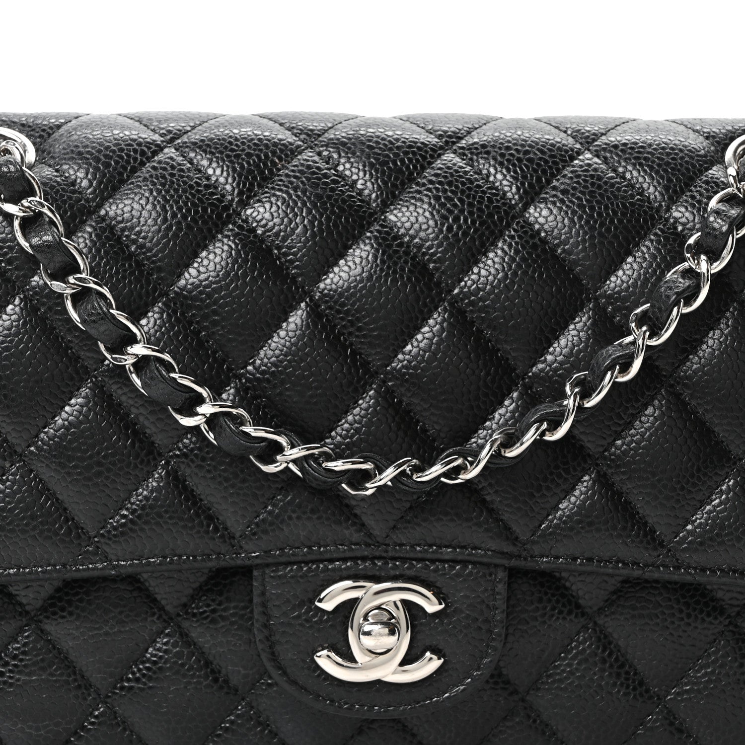 Chanel Caviar Quilted Medium Double Flap Black 8 of 11