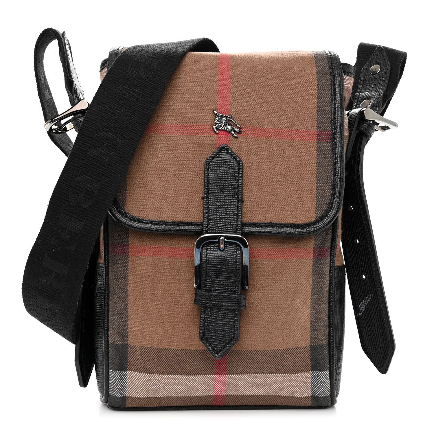 Burberry Canvas Mega Check Crossbody Bag Black 1 of 10