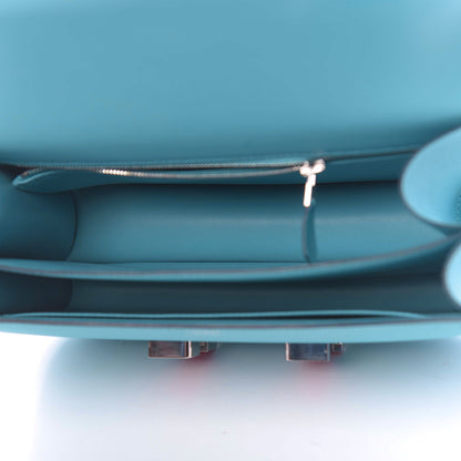 Hermes Epsom Enamel Constance 24 Bleu Du Nord Rouge 5 of 23