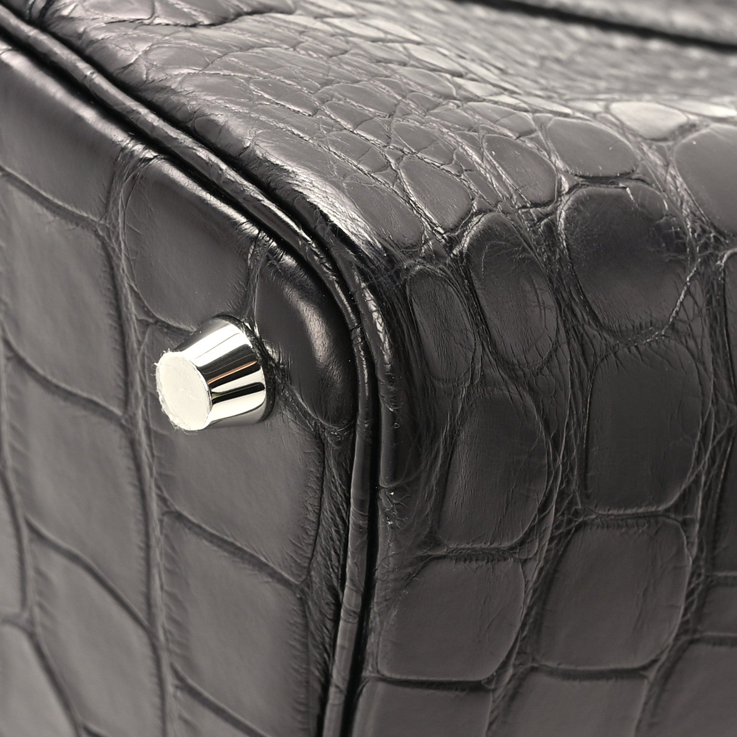 Hermes Matte Alligator Picotin Lock 18 Black 10 of 12