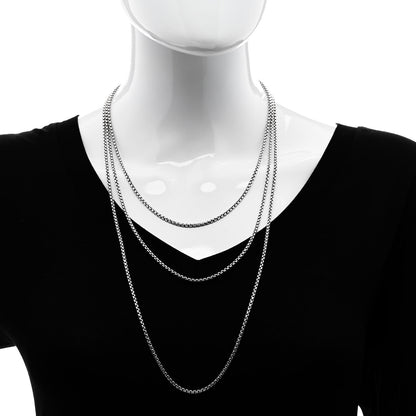 David Yurman Sterling Silver 14K Yellow Gold 2.7mm Box Chain Necklace 72" 2 of 5