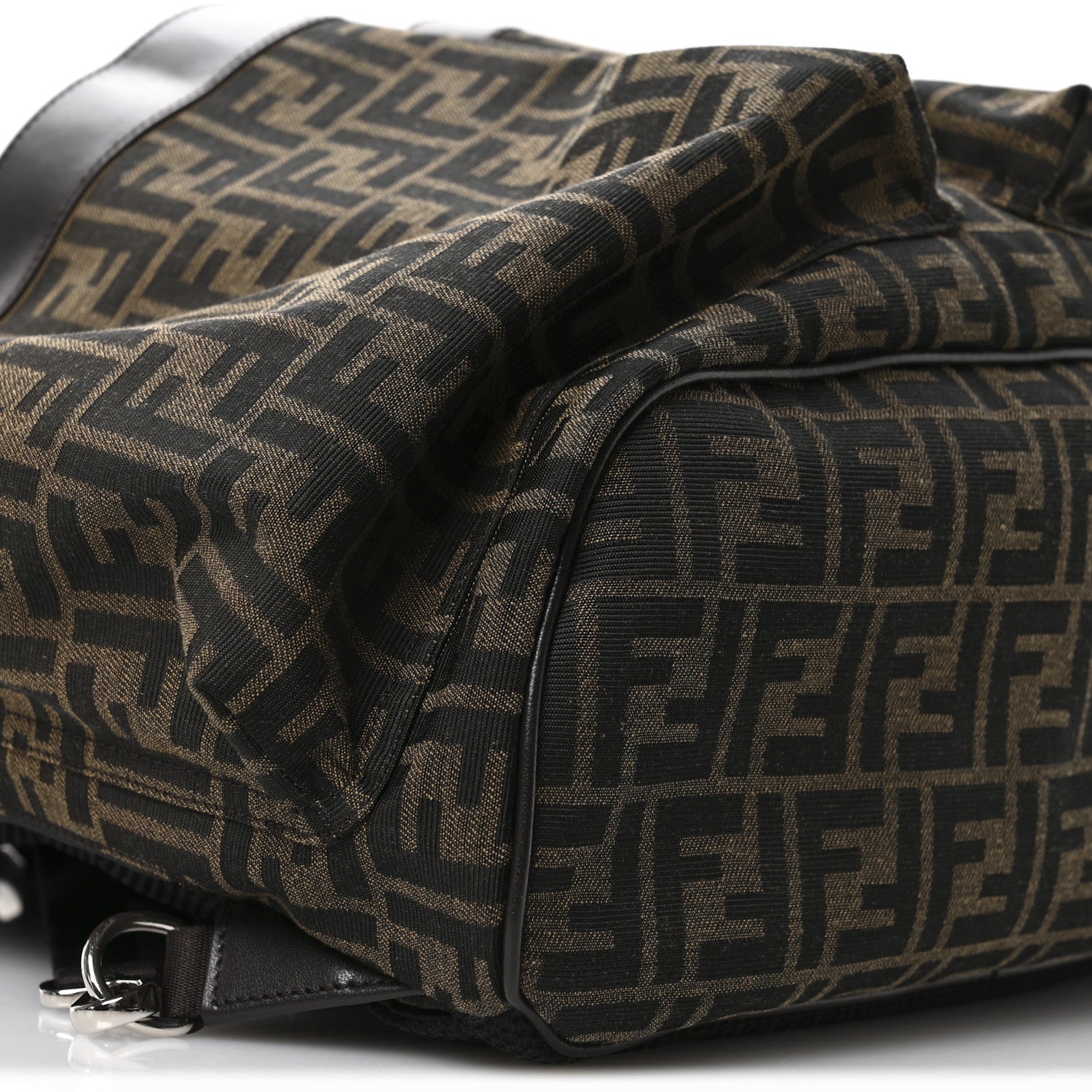Fendi Recycled Fabric Jacquard Vitello Astro FF 1974 Large Fendi Strike Backpack Tobacco Moro Ebano 9 of 10