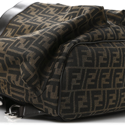 Fendi Recycled Fabric Jacquard Vitello Astro FF 1974 Large Fendi Strike Backpack Tobacco Moro Ebano 9 of 10