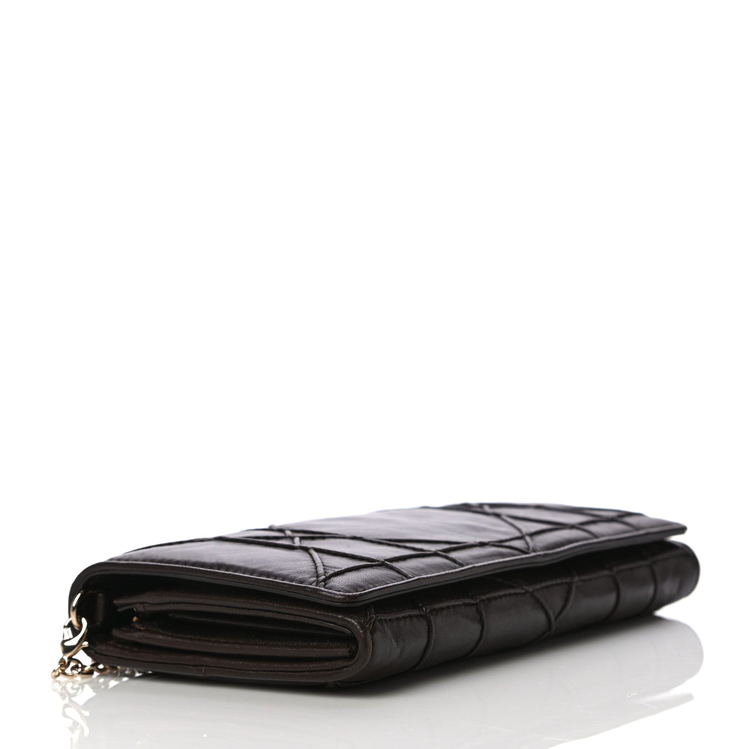 Christian Dior Lambskin Cannage Rendezvous Chain Wallet Brown 4 of 16