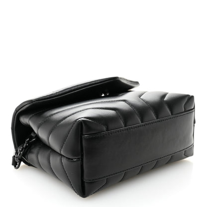 Saint Laurent Calfskin Y Quilted Monogram Monochrome Toy Loulou Crossbody Bag Black 4 of 10