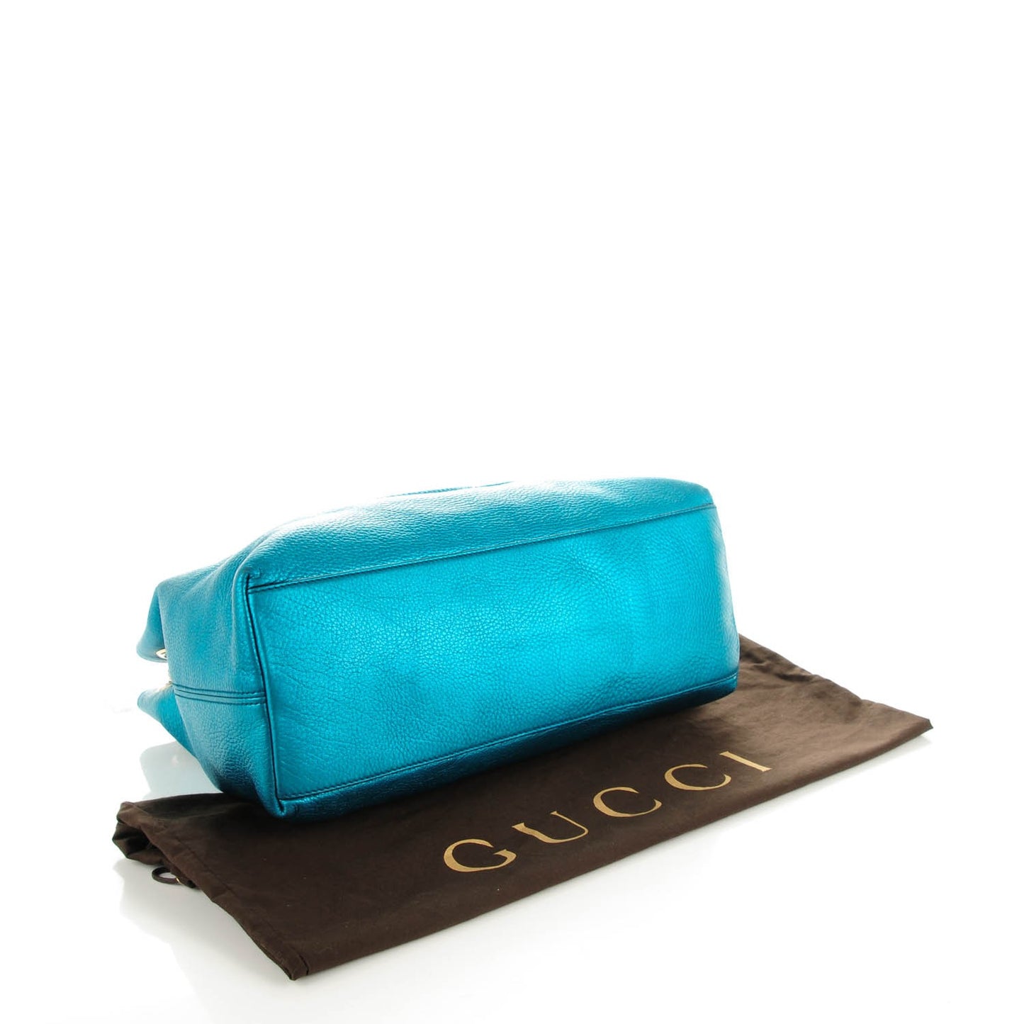 Metallic Cellarius Calfskin Medium Soho Chain Shoulder Bag Deep Cobalt