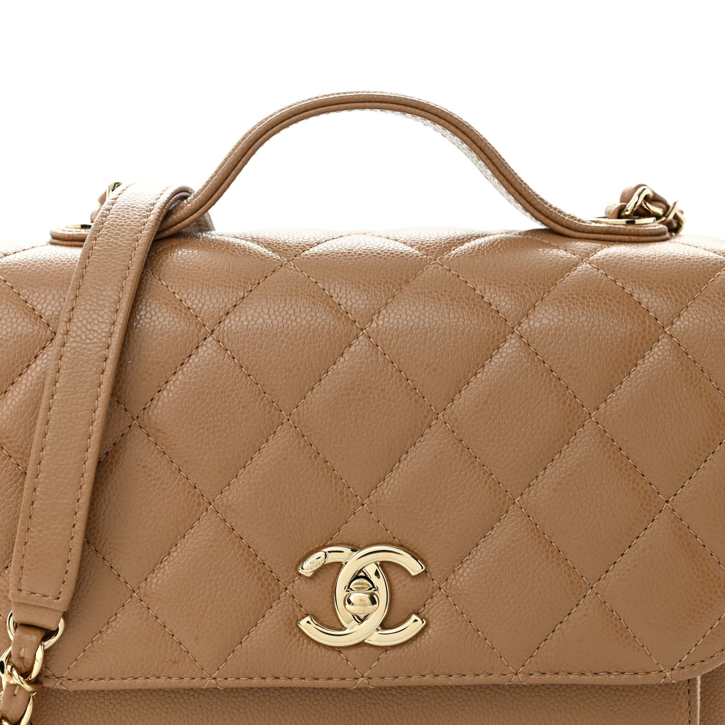 Caviar Quilted Medium Business Affinity Flap Beige