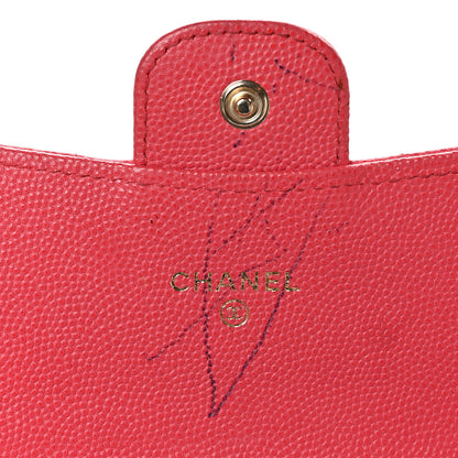 Chanel Caviar Quilted Large Gusset Flap Wallet Pink 9 of 14