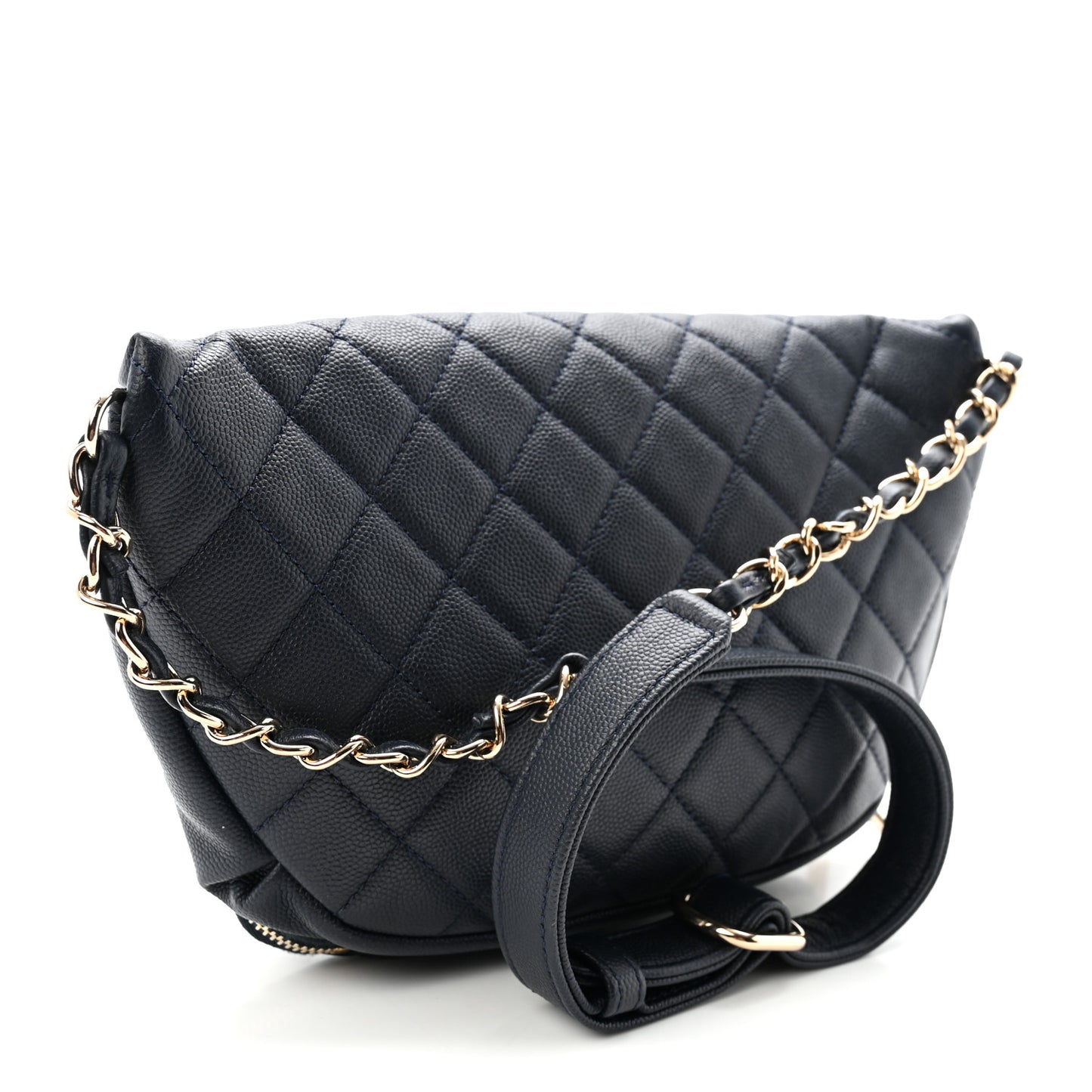 Caviar Quilted Business Affinity Waist Belt Bag Navy