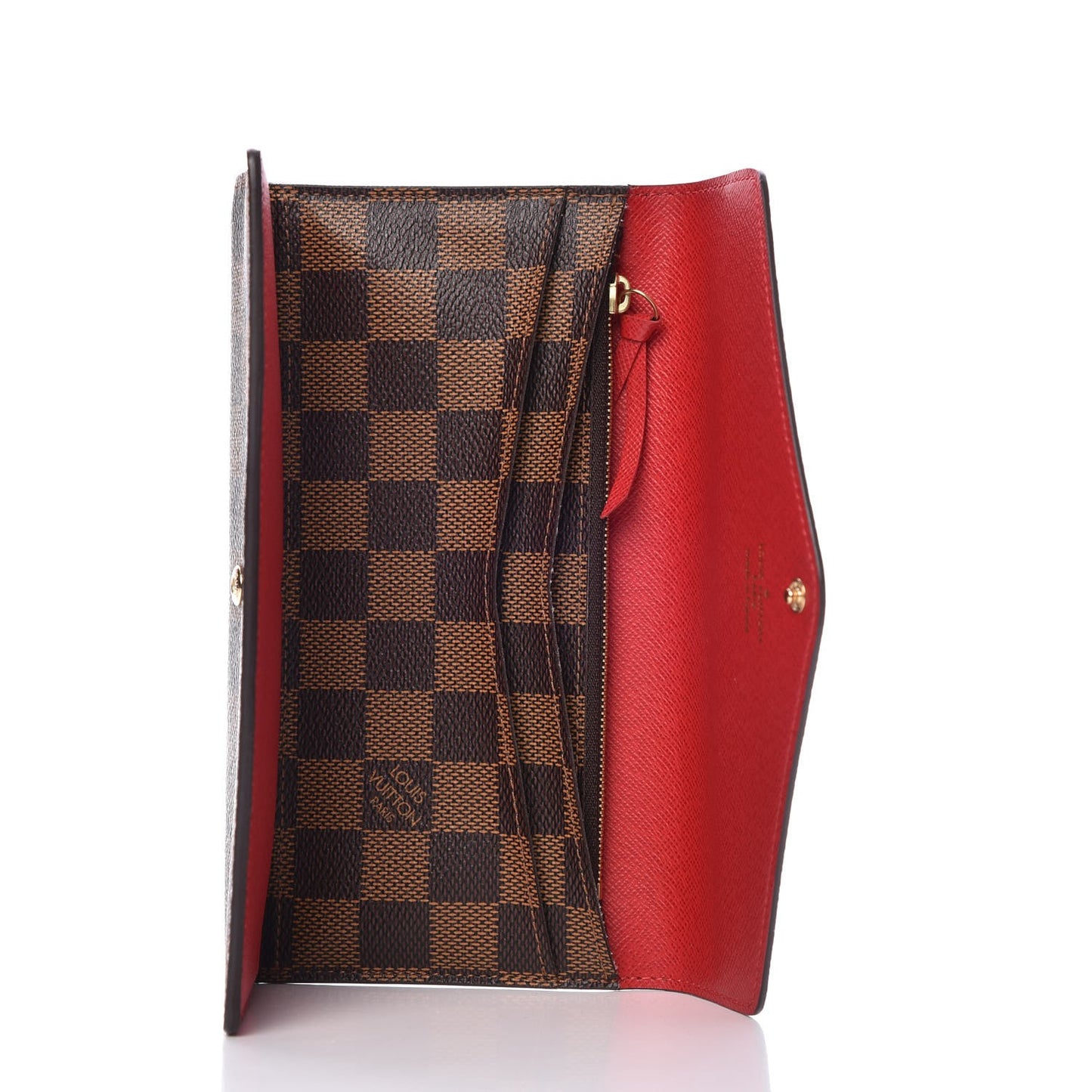 Damier Ebene Josephine Wallet Red