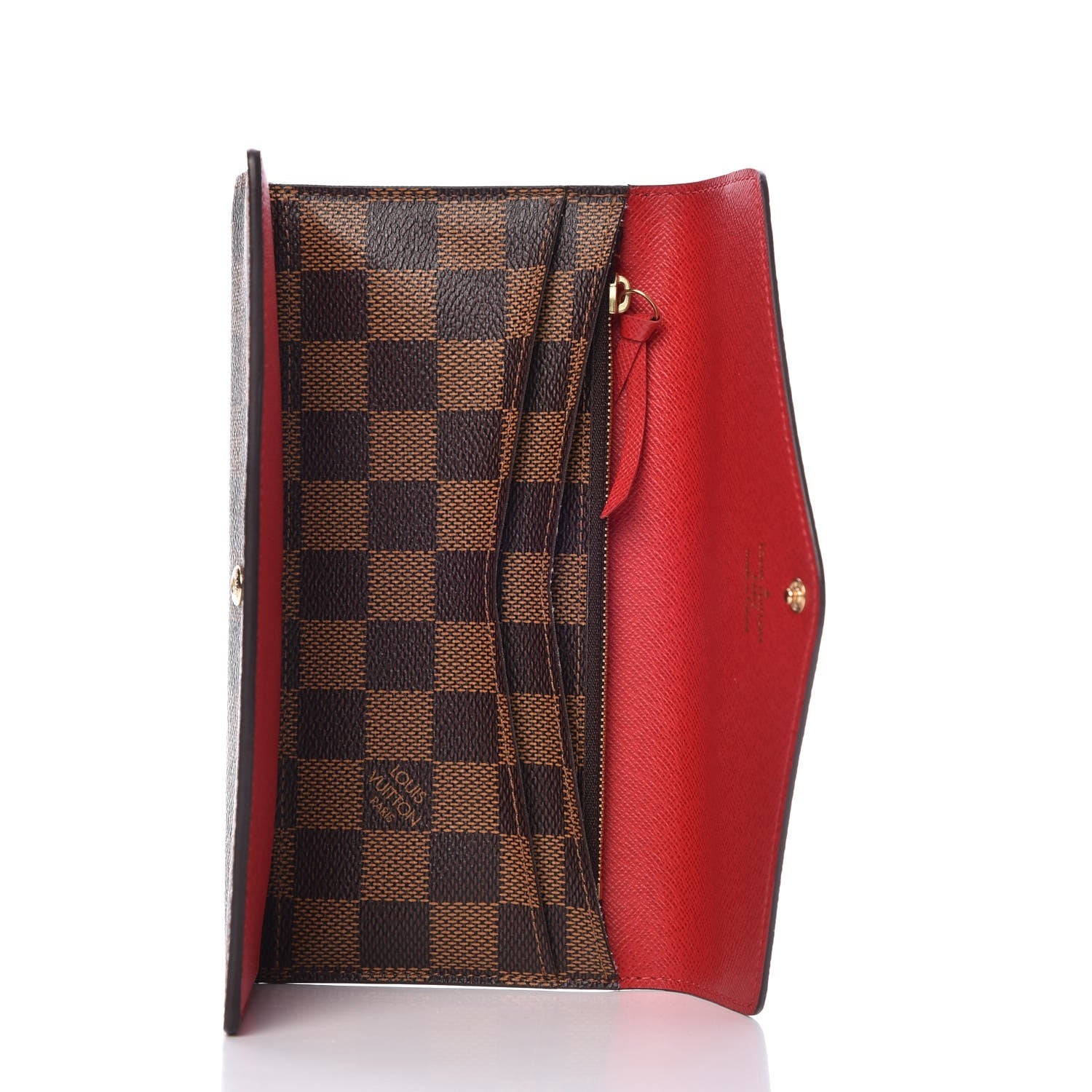 Louis Vuitton Damier Ebene Josephine Wallet Red 6 of 9