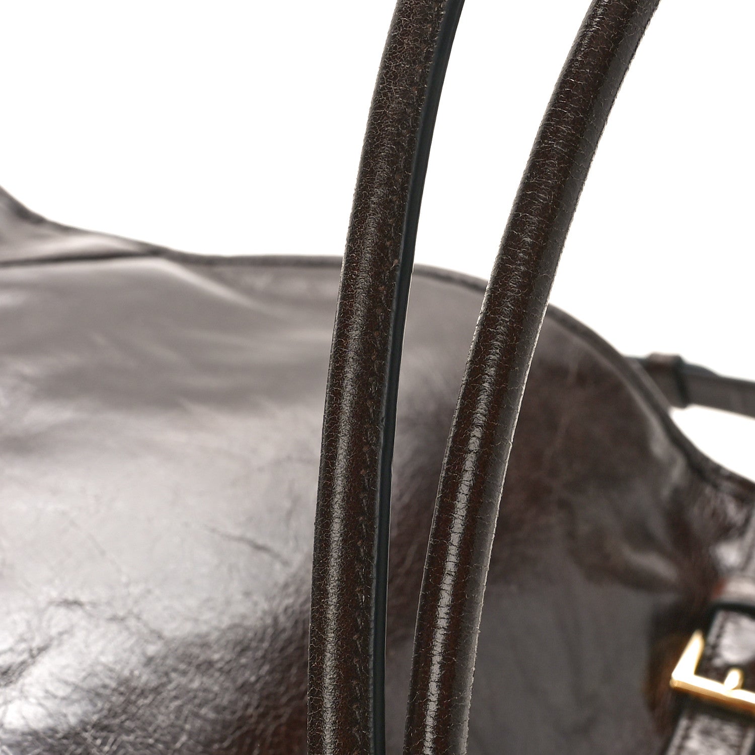 Prada Shiny Nappa Large Bonnie Shoulder Bag Dark Brown 12 of 12