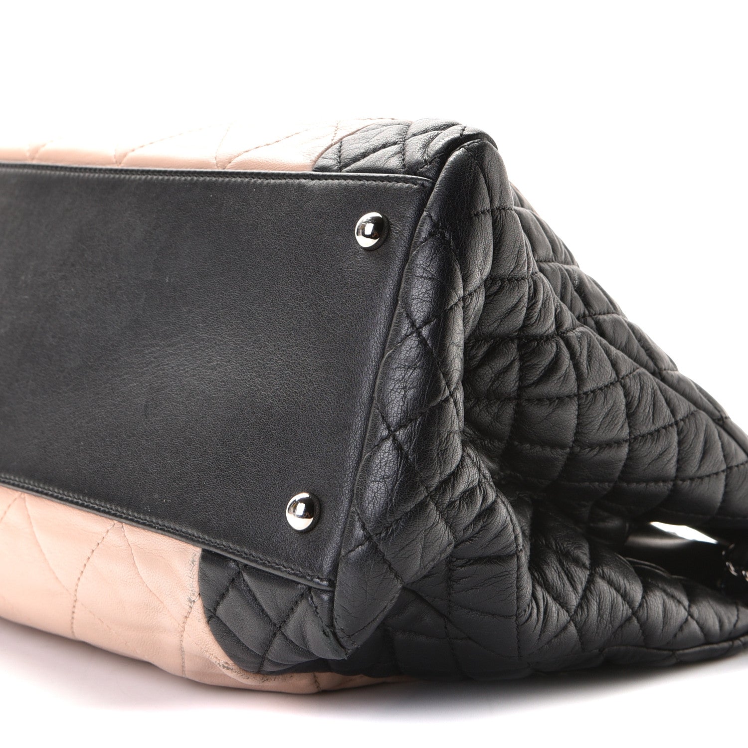 Chanel Lambskin Quilted CC Shopping Tote Black Rose Clair 5 of 10