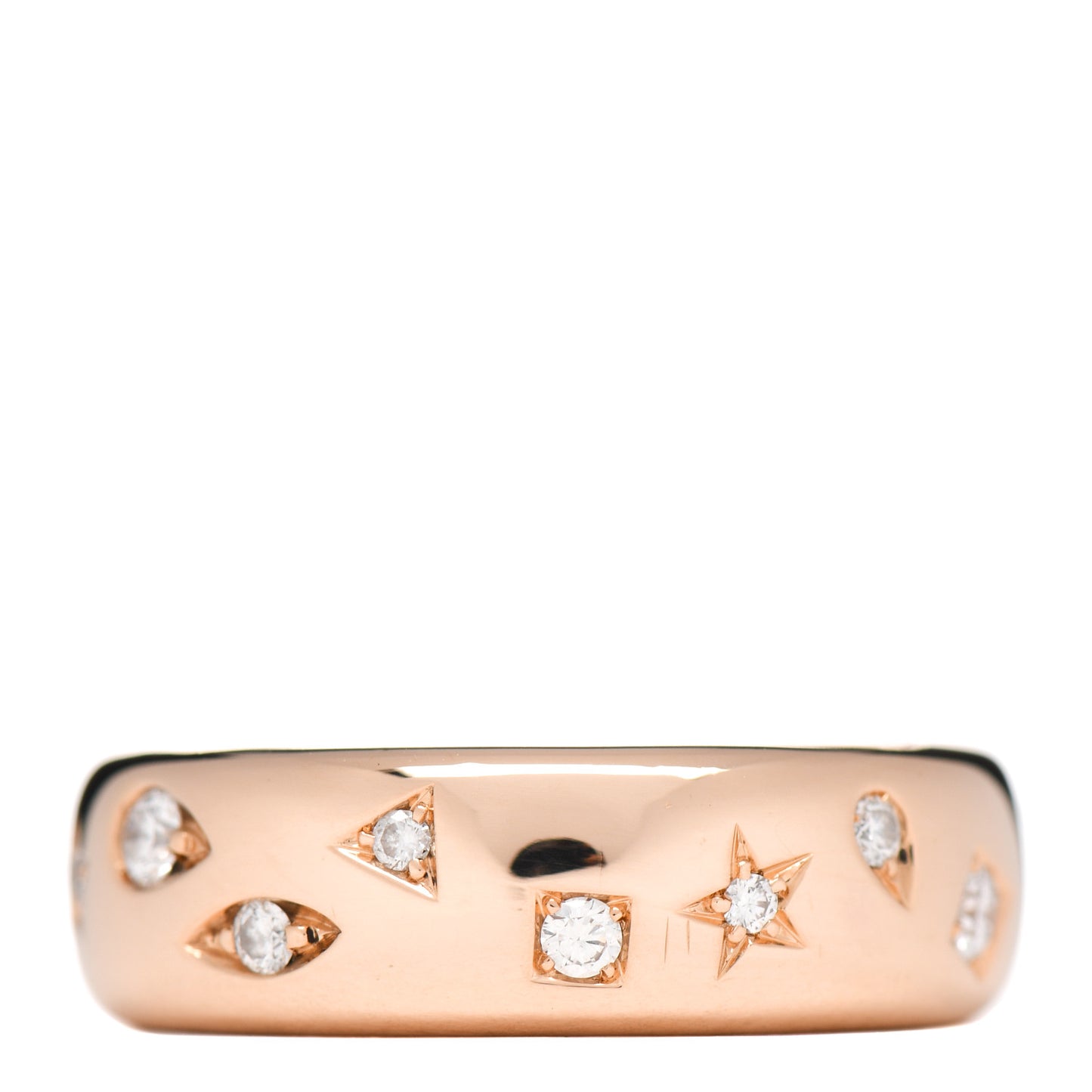 18K Rose Gold Diamond Iconica Band Ring 53 6.5