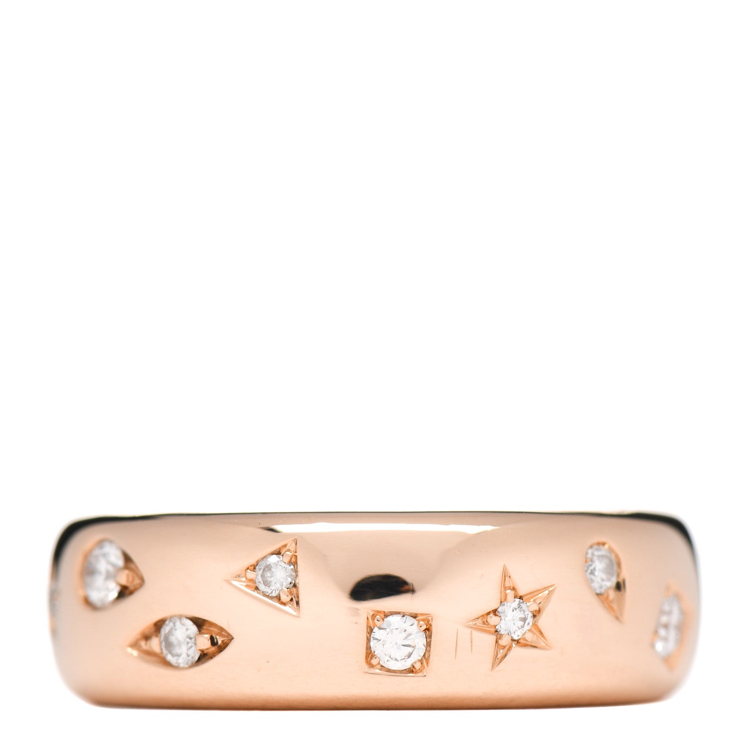 Pomellato 18K Rose Gold Diamond Iconica Band Ring 53 6.5 3 of 4