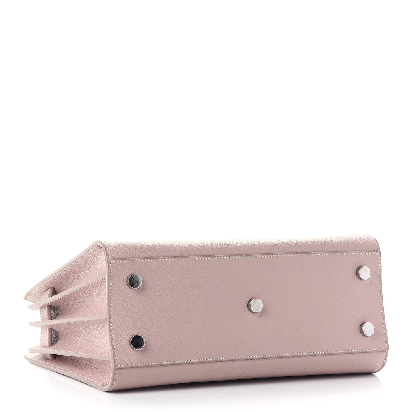 Grained Calfskin Topstich Baby Sac De Jour Antique Rose