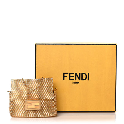 Fendi Glass Vitello King Beaded Mini Pico Baguette Charm Semolino 8 of 8