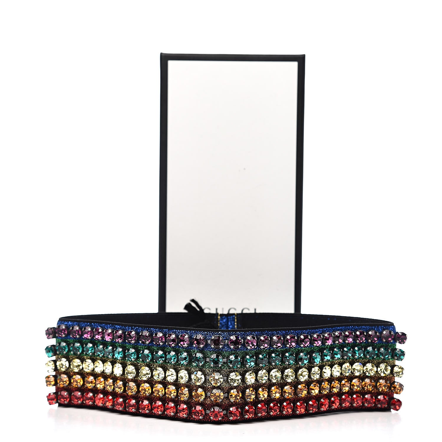 Gucci Metallic Crystal Embellished Webby Headband 57 Rainbow 6 of 6
