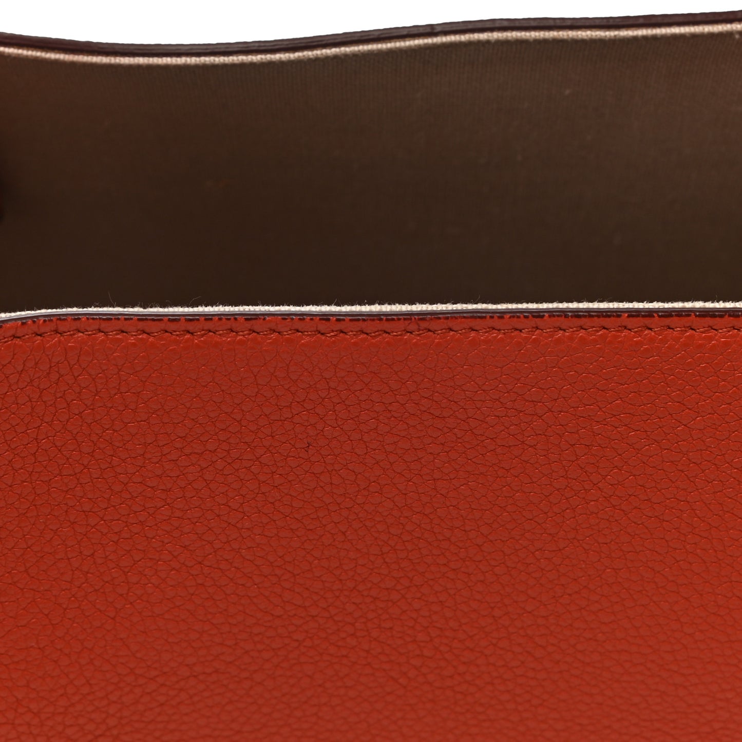 Soft Grained Calfskin Small Belt Cabas Fox Red