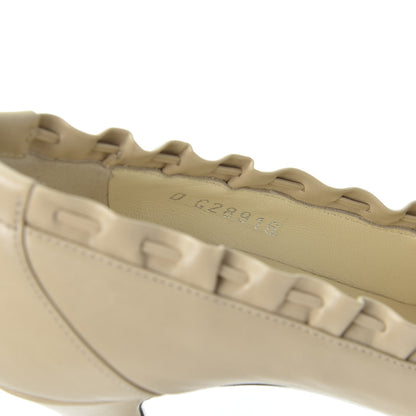 Chanel Lambskin Cap Toe CC Woven Pumps 38.5 Beige Black 10 of 11