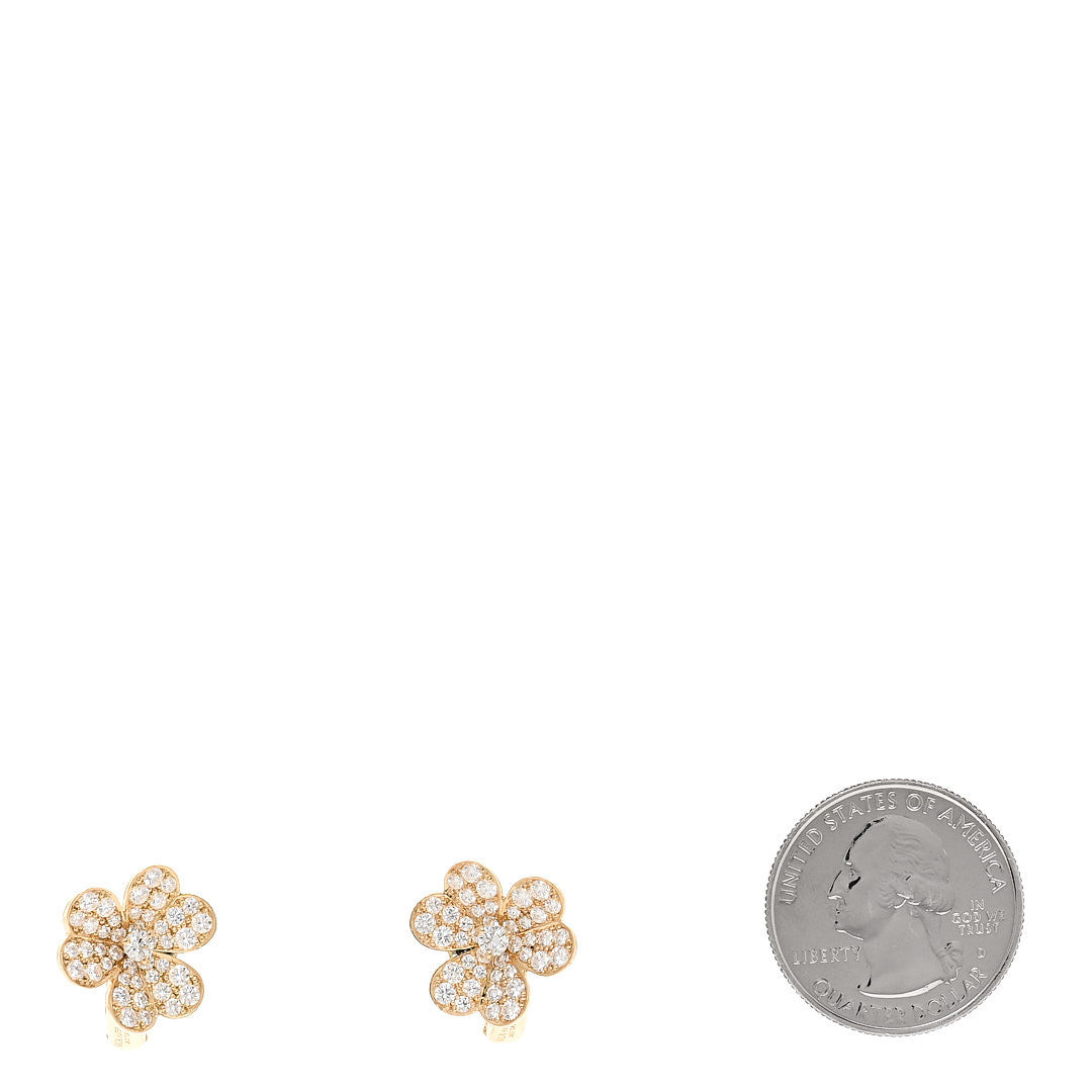 18K Yellow Gold Diamond Small Frivole Pave Earrings
