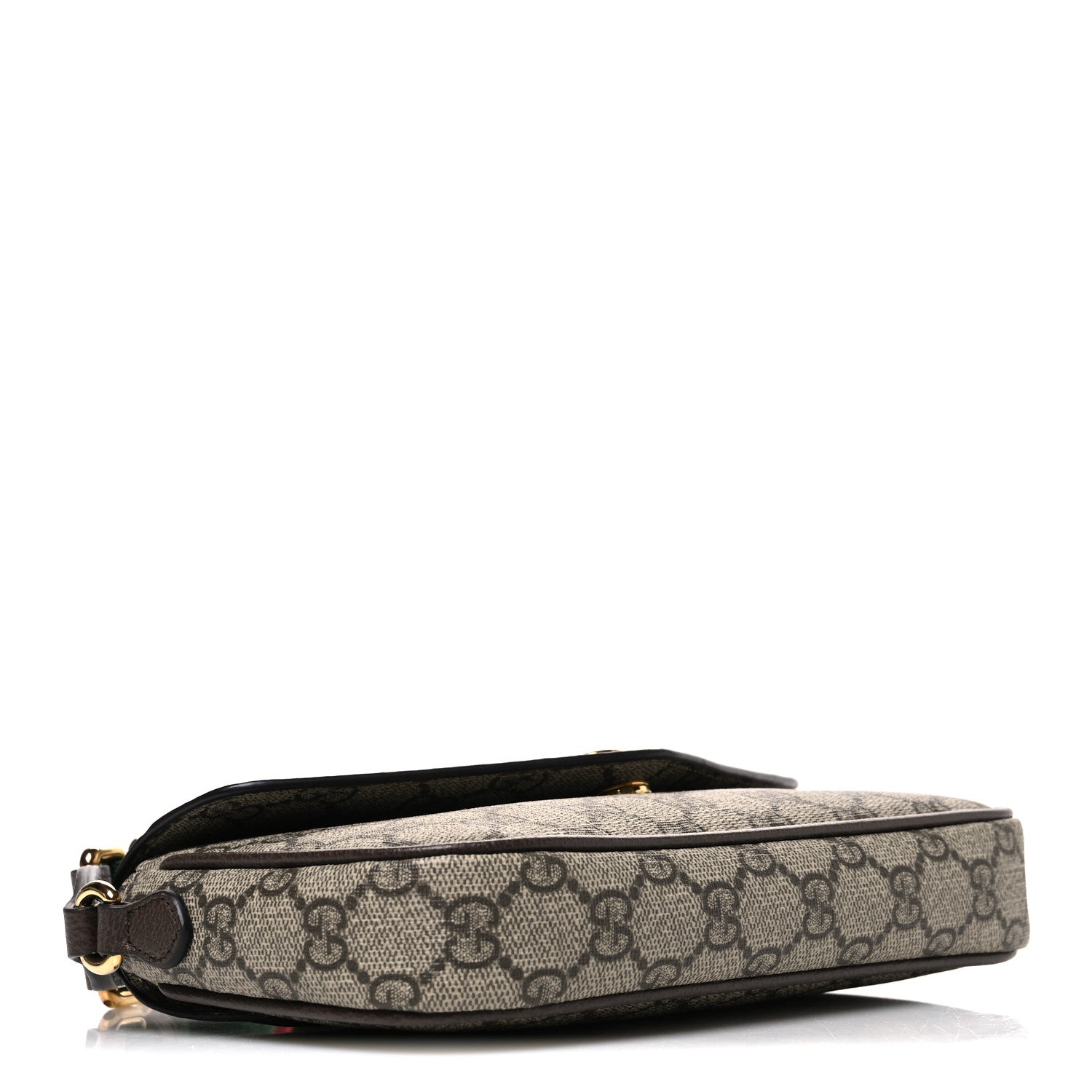 Gucci GG Supreme Monogram Textured Dollar Calfskin Web Mini Ophidia Envelope Shoulder Bag Beige Mystic White Oatmeal 4 of 10