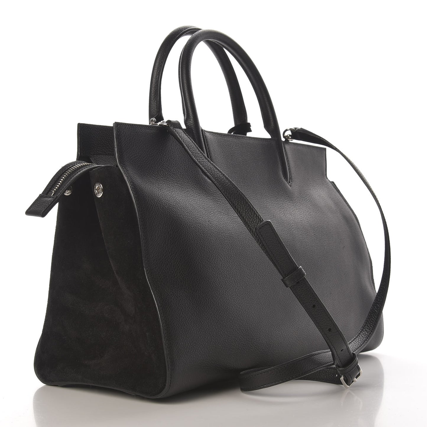 Grained Calfskin Medium Rive Gauche Cabas Black