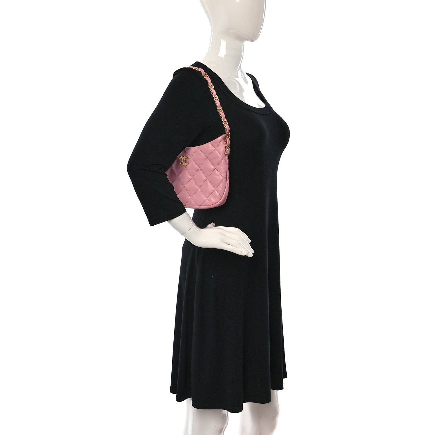 Chanel Lambskin Quilted CC Links Hobo Light Pink 3 of 10