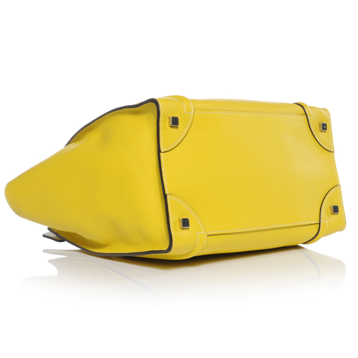 Drummed Calfskin Mini Luggage Citron