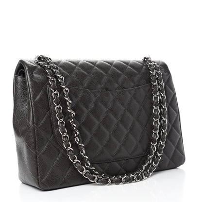 Chanel Caviar Quilted Maxi Double Flap Grey 3 of 14