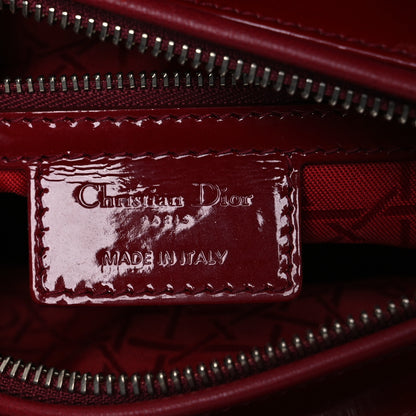 Christian Dior Patent Cannage Medium Lady Dior Red 6 of 12