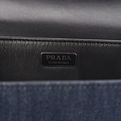 Prada Denim Small Cahier Bag Blue 6 of 9