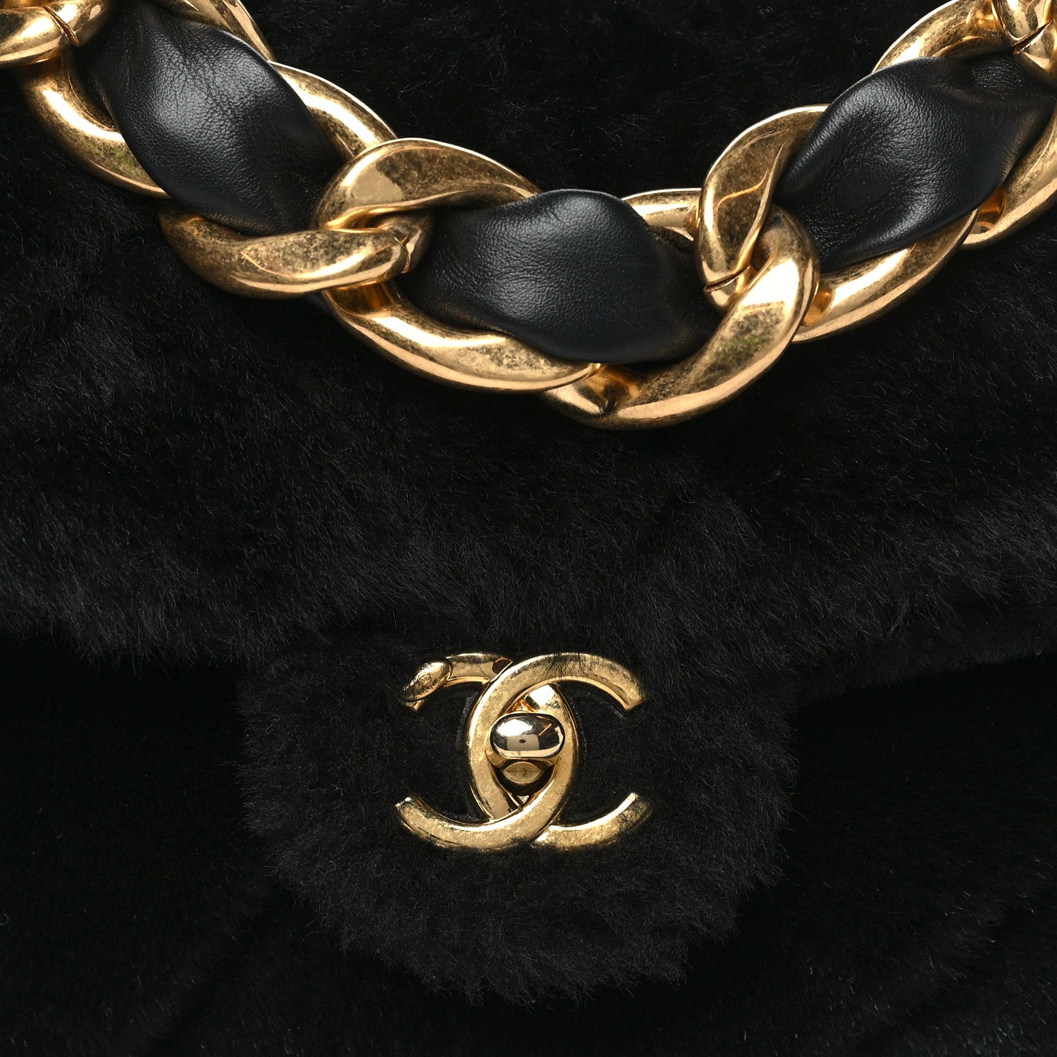 Chanel Shearling Quilted Coconing Single Flap Black 8 of 10