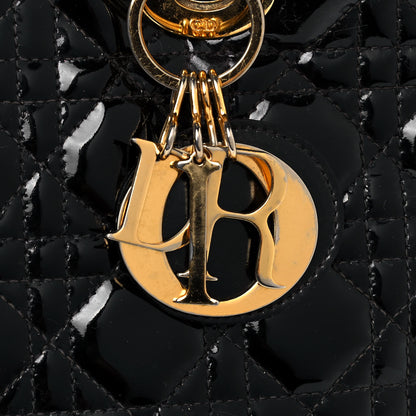 Christian Dior Patent Cannage Large Lady Dior Black 7 of 12