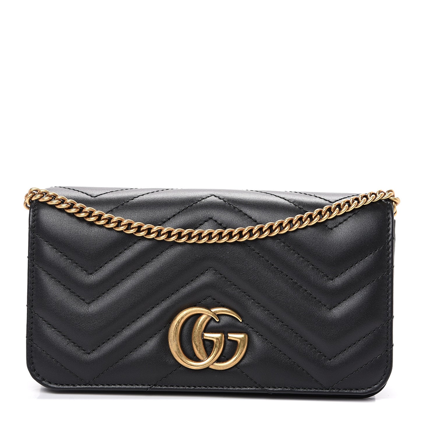 Calfskin Matelasse GG Marmont Mini Bag Black