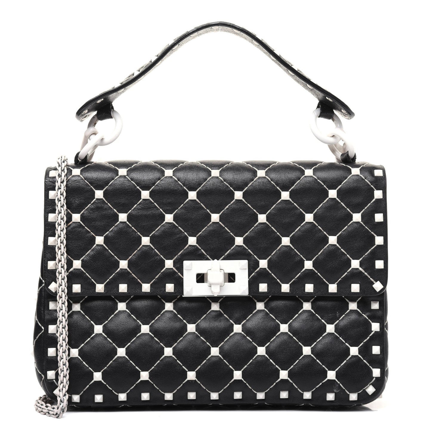 Lambskin Medium Free Rockstud Spike Shoulder Bag Black