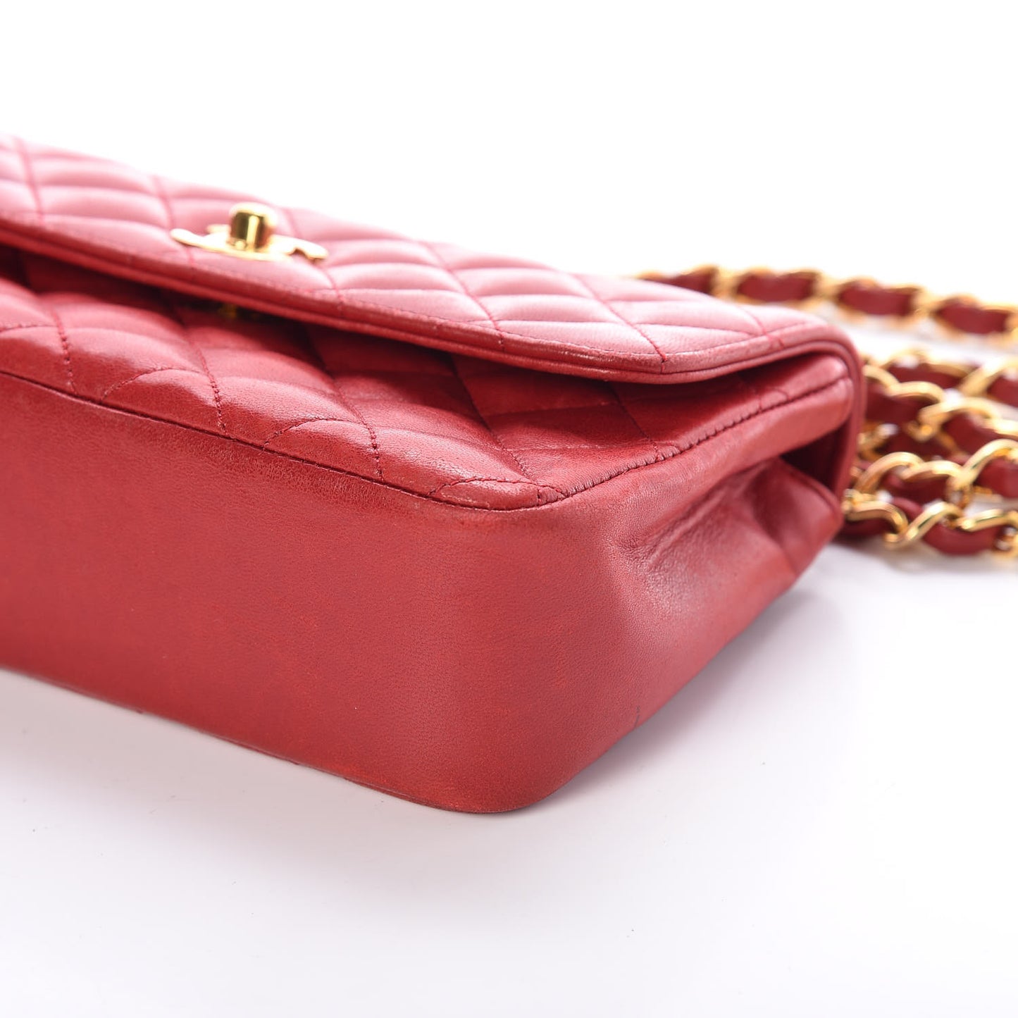 Lambskin Quilted Mini Flap Red